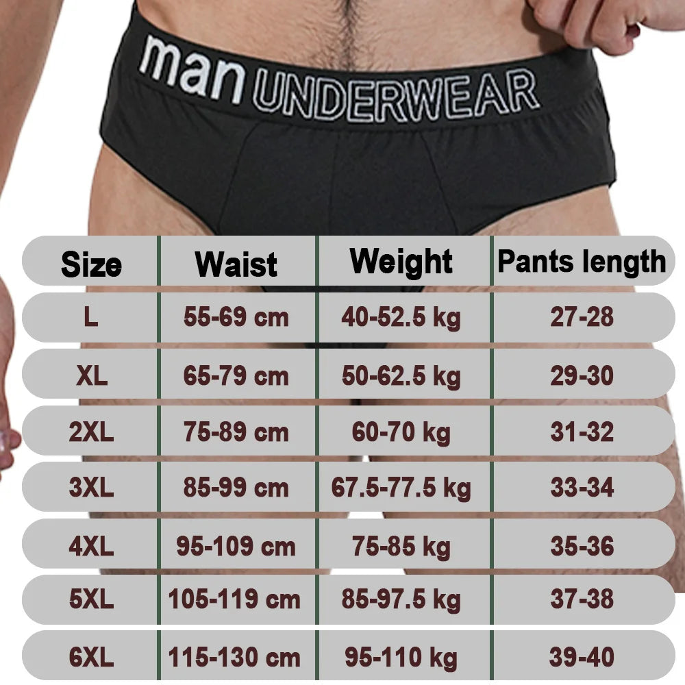 4Pcs Men‘s Large Briefs Mens Comfortable Underpants Man Sexy Gifts Underwear Stunend Breathable Triangle Panties Para Hombres