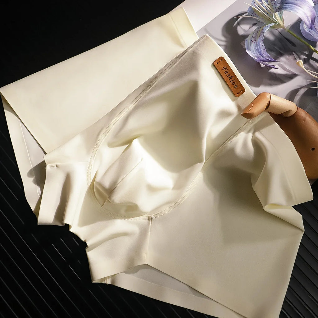 3pcs New Luxury Men's Ice Silk underwear cotton Mulberry Silk Antibacterial Breathable Quick Dry Underwear Shorts for Men daily